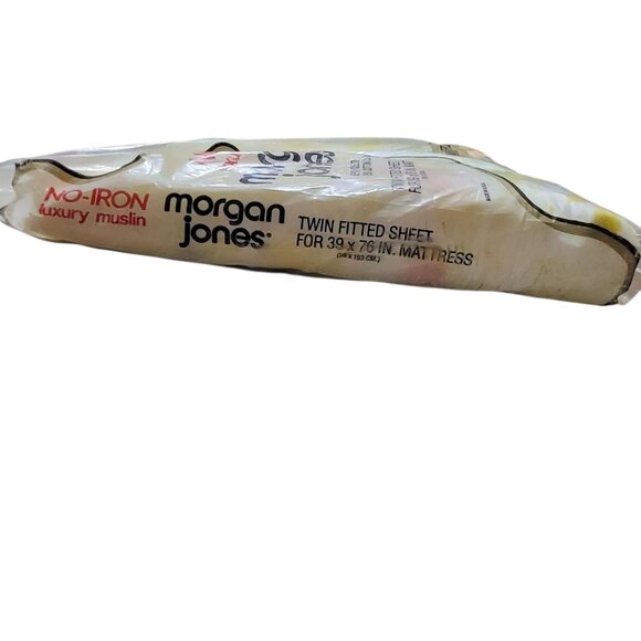Morgan Jones Twin Fitted Sheet Vtg Floral Multicolor Muslin No Iron New - Picture 12 of 13